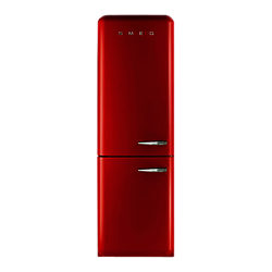 Smeg FAB32LNR Fridge Freezer, A++ Energy Rating, Left-Hand Hinge, 60cm Wide, Red
